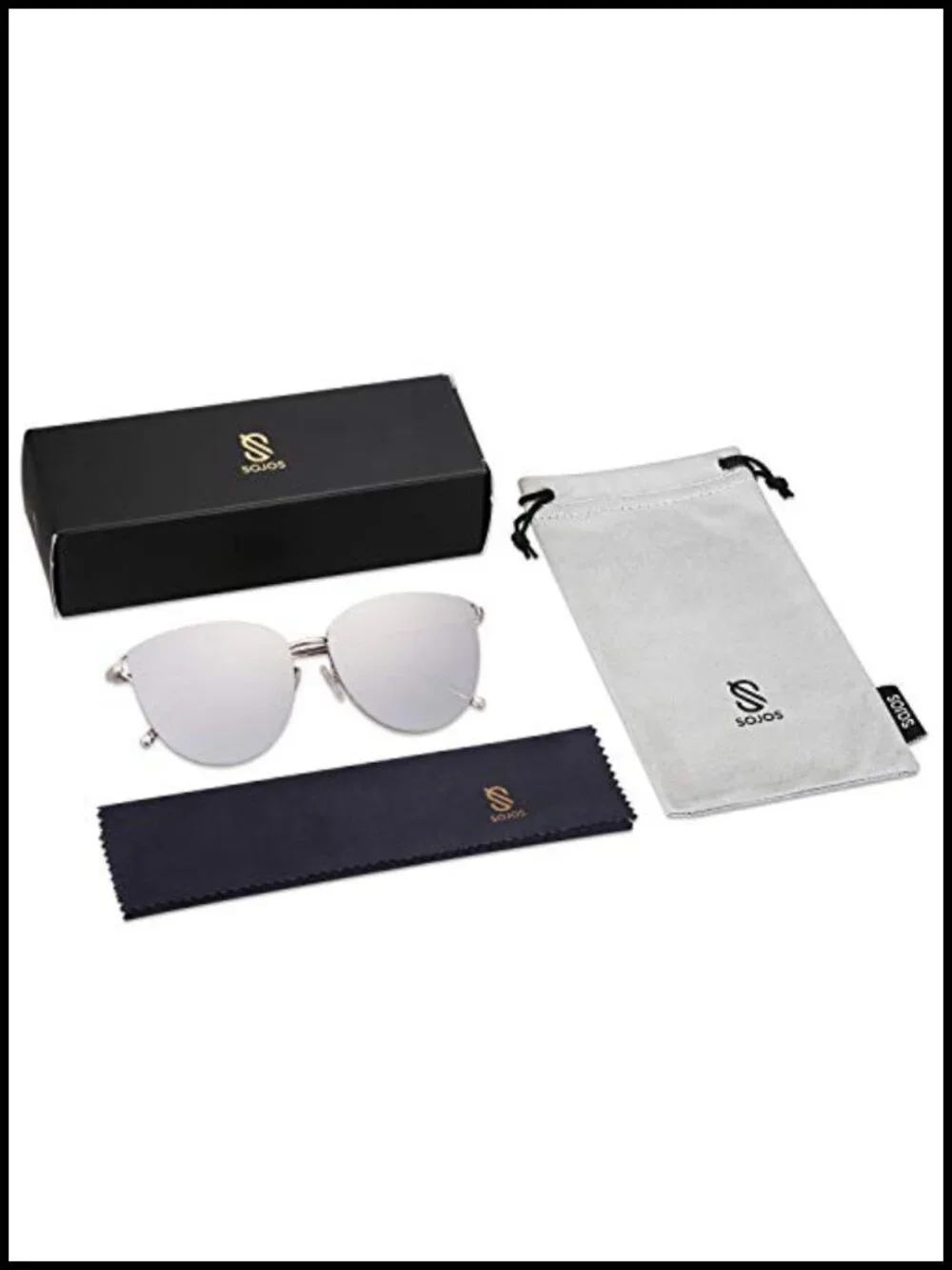 Round Metal Frame Sunglasses for Women UV400 Flash Mirror Lens